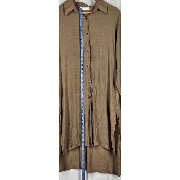JON & ANNA WOMEN'S CONTEMPORARY LONG-SLEEVE BUTTON-DOWN SHIRT DRESS – SIZE LARGE - Picture 8 of 9